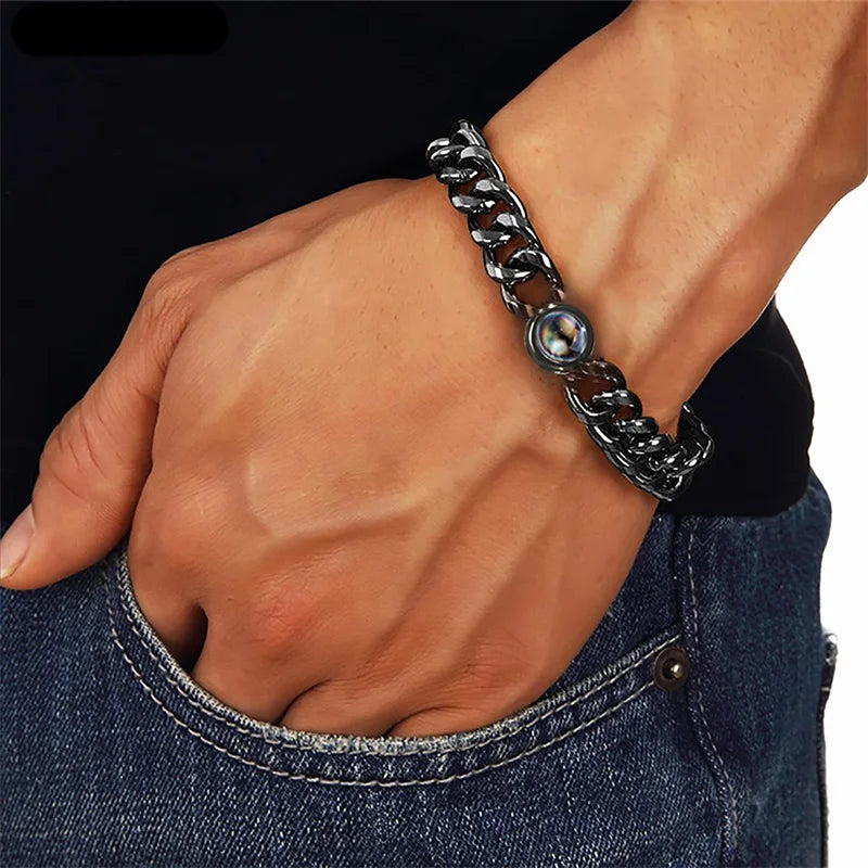 Custom Photo Projection Cuban Link Bracelet