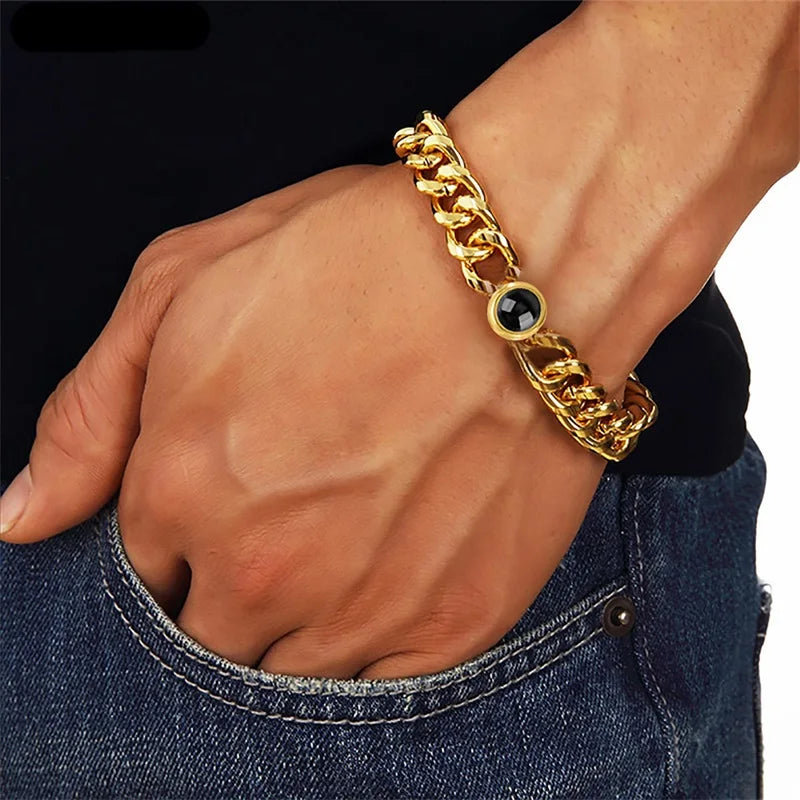 Custom Photo Projection Cuban Link Bracelet