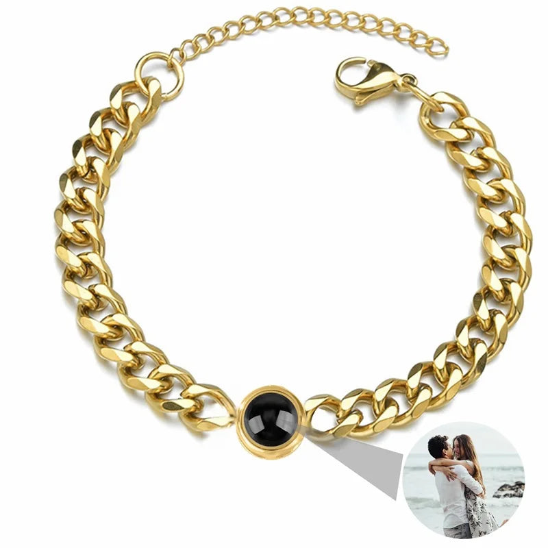 Custom Photo Projection Cuban Link Bracelet