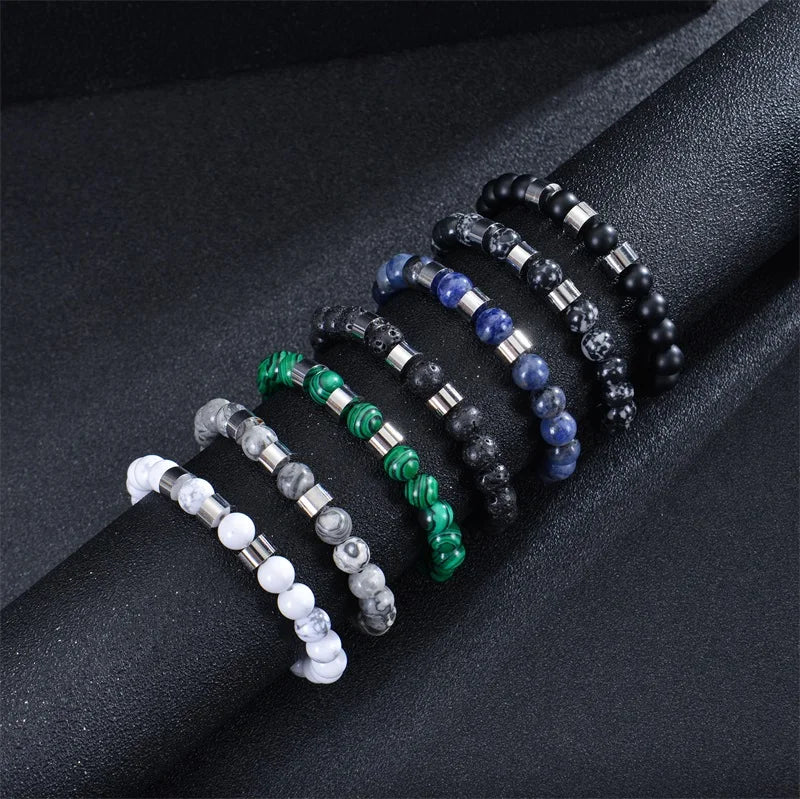 Personalized Natural Stone Beaded Name Bracelet