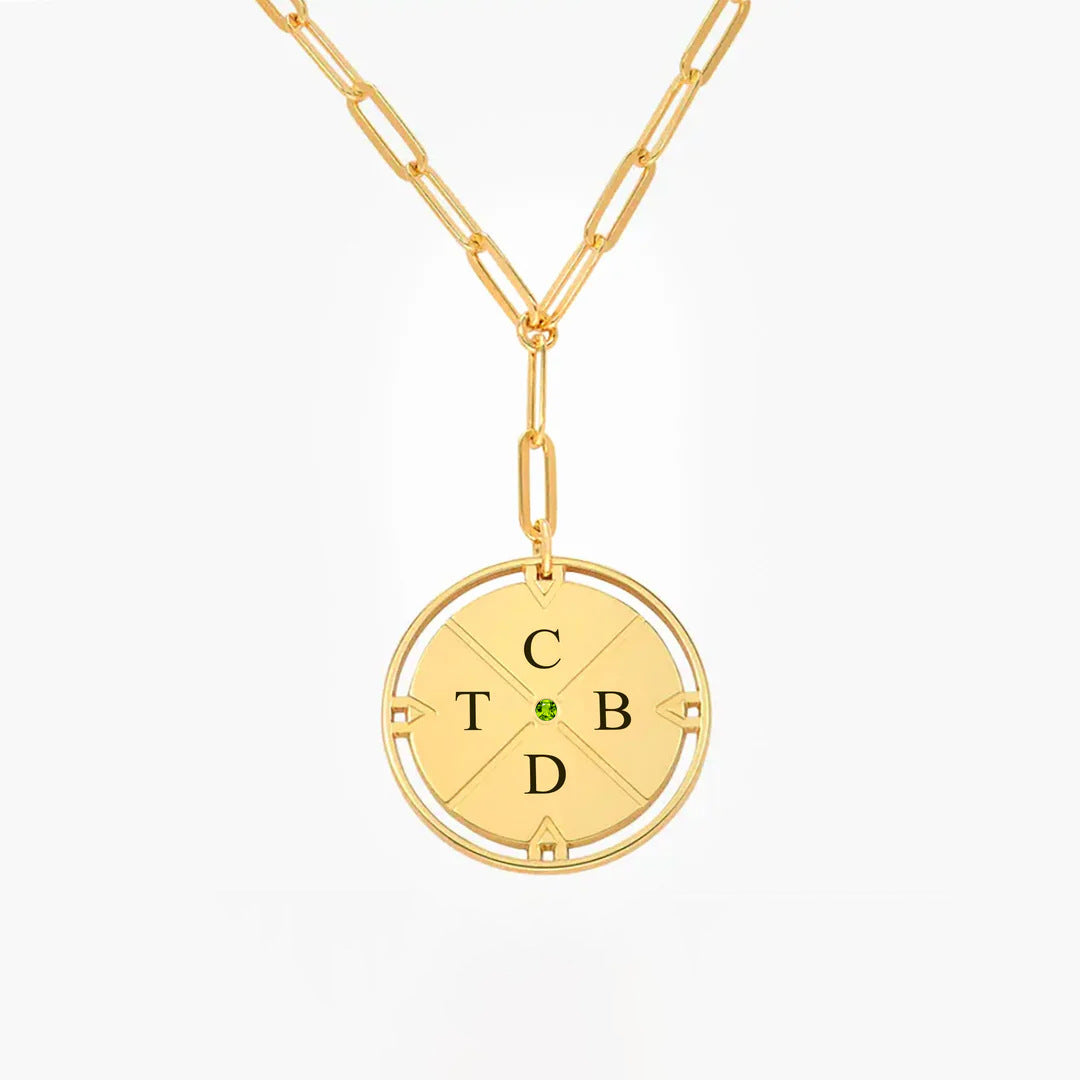 Personalized Compass Initial Necklace