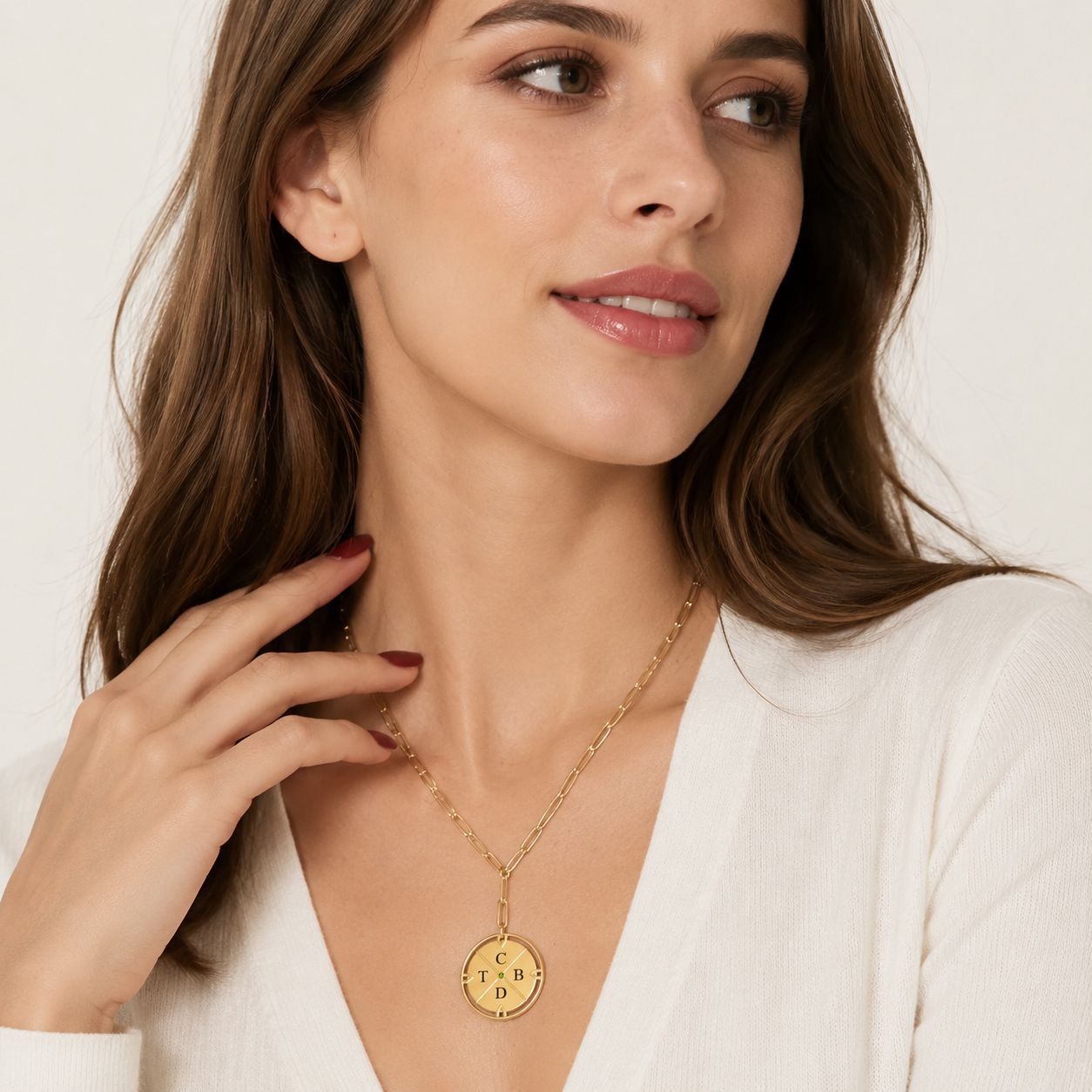 Personalized Compass Initial Necklace
