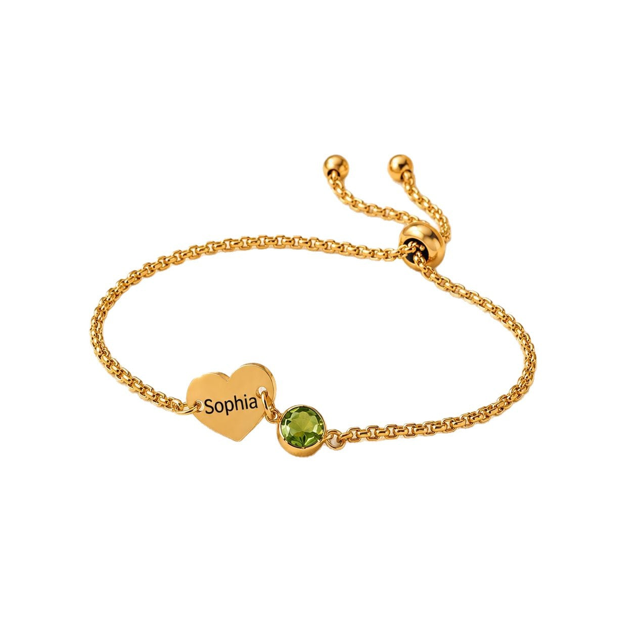 Personalized heart Name Birthstone Necklace
