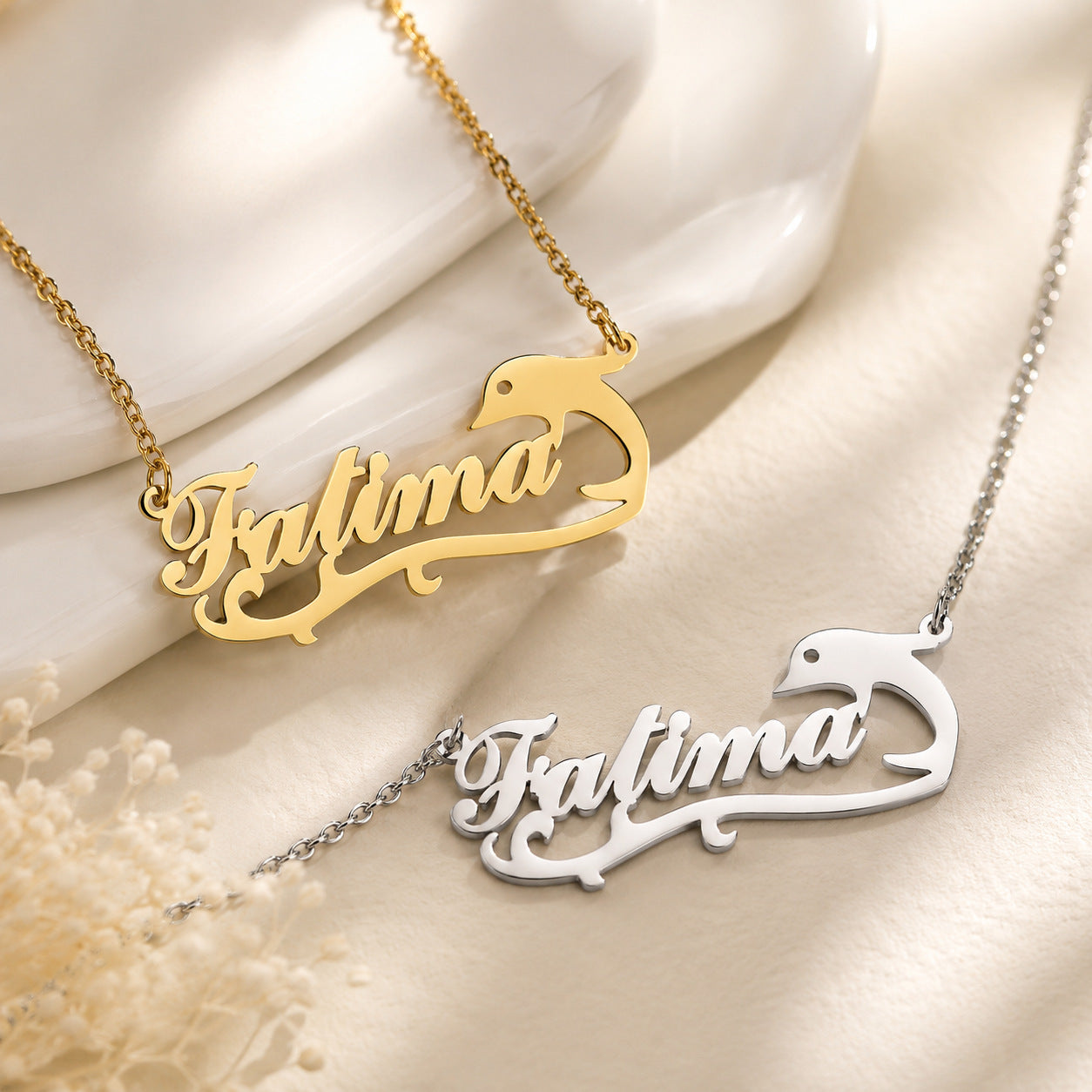 Personalized Dolphin Name Necklace
