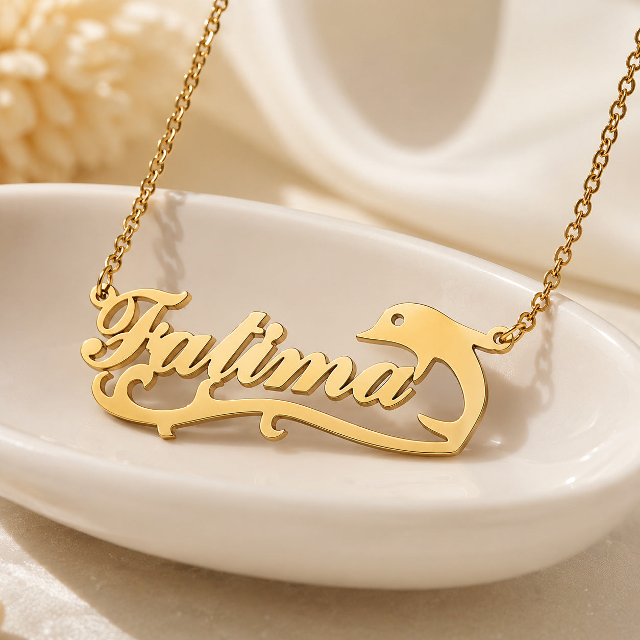 Personalized Dolphin Name Necklace