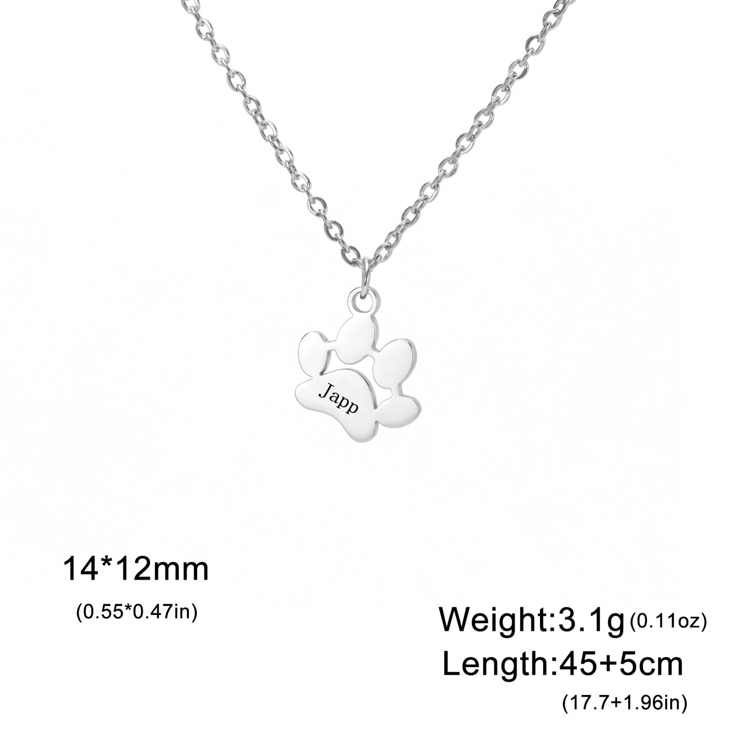 Personalized Paw Print Necklace