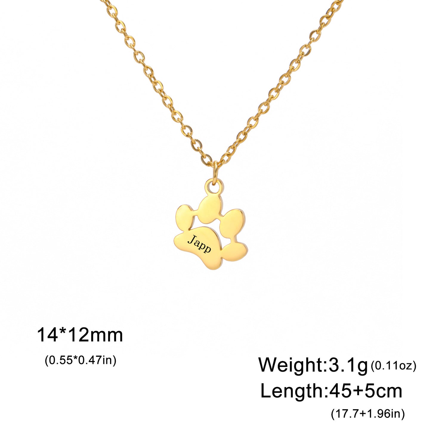 Personalized Paw Print Necklace