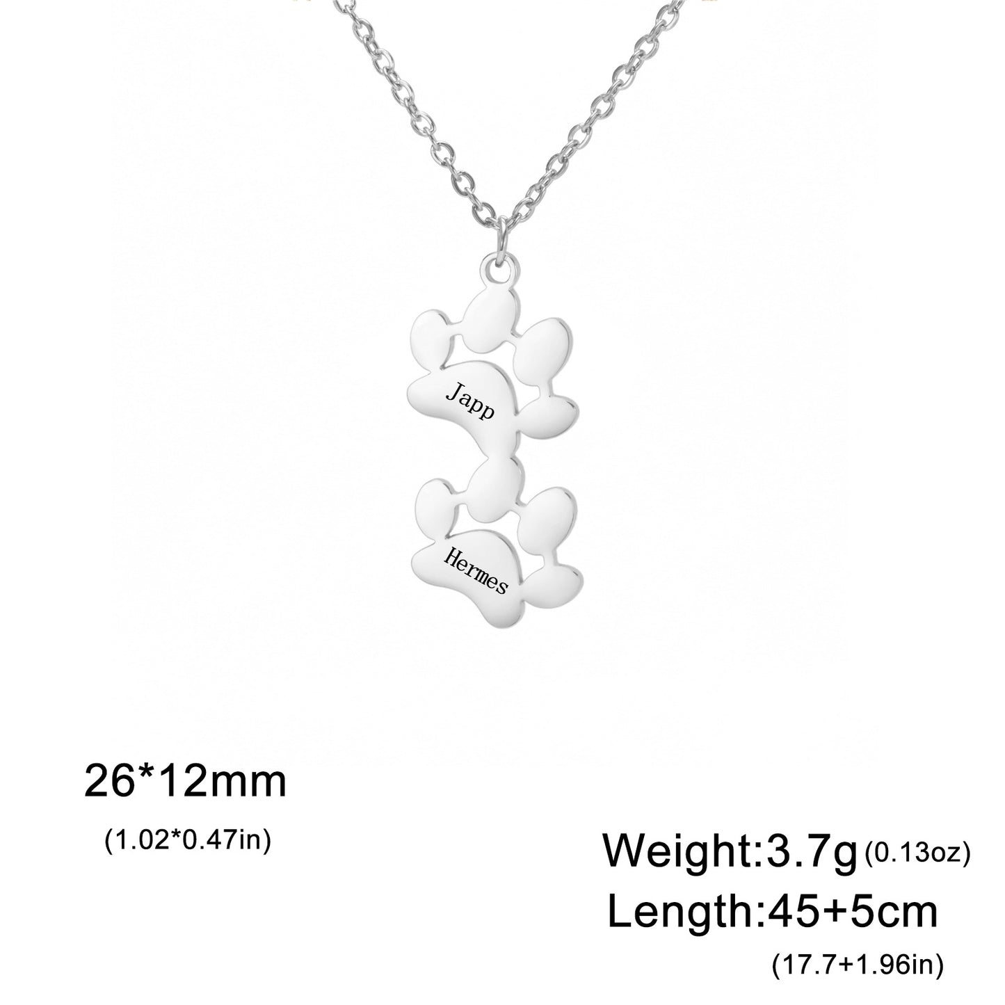 Personalized Paw Print Necklace