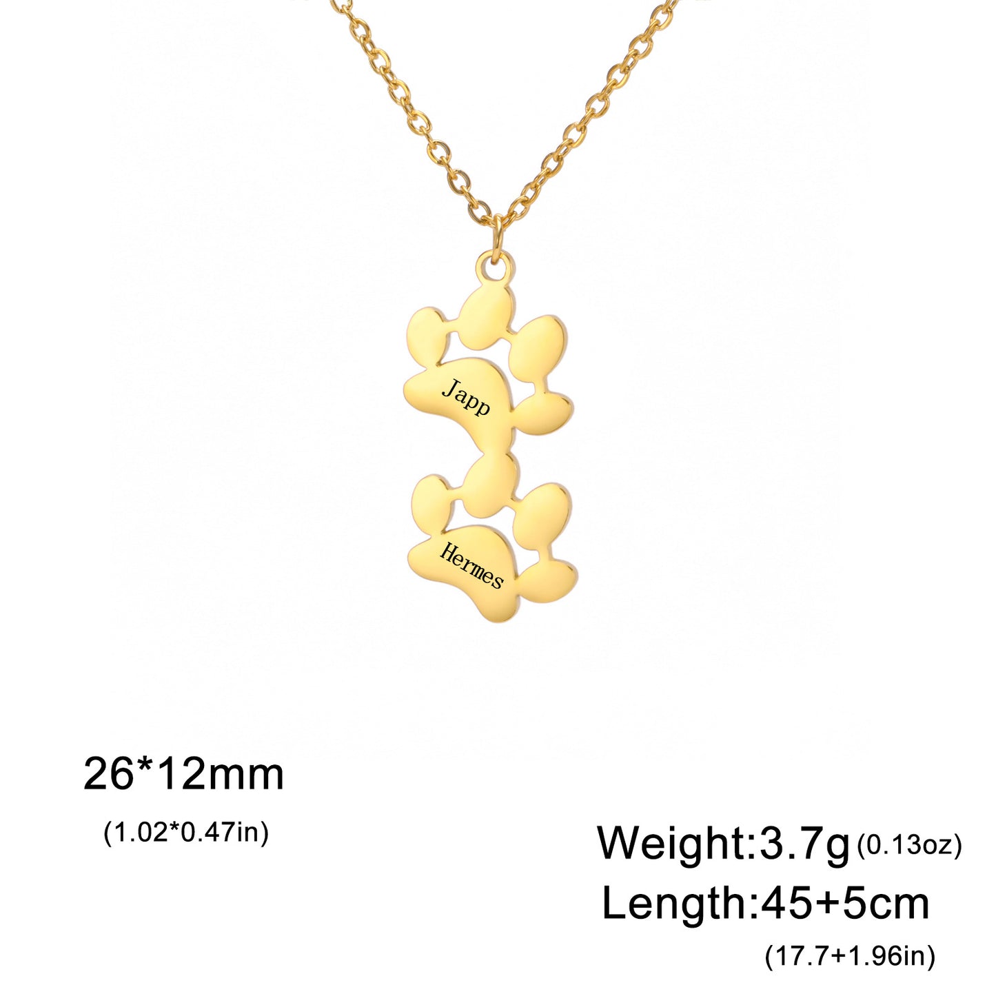Personalized Paw Print Necklace