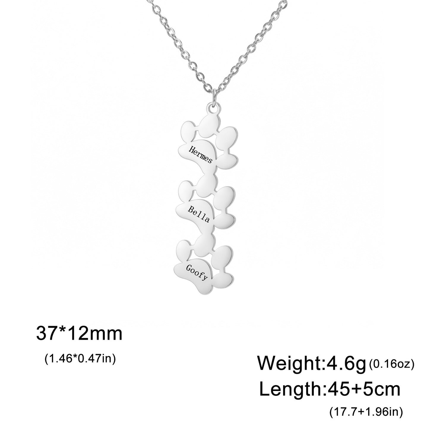 Personalized Paw Print Necklace