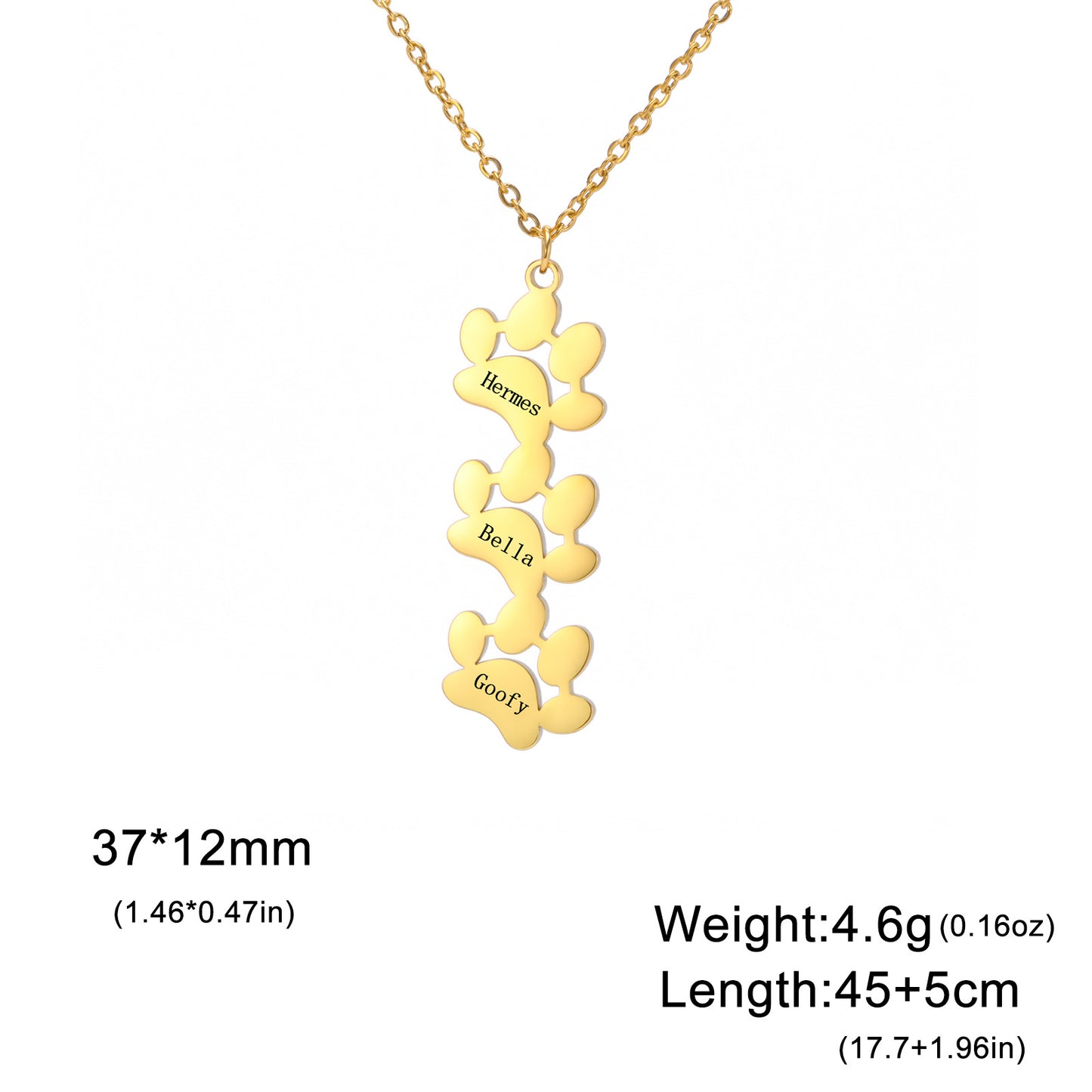 Personalized Paw Print Necklace