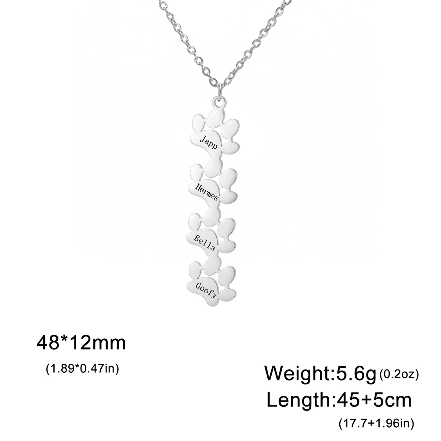 Personalized Paw Print Necklace
