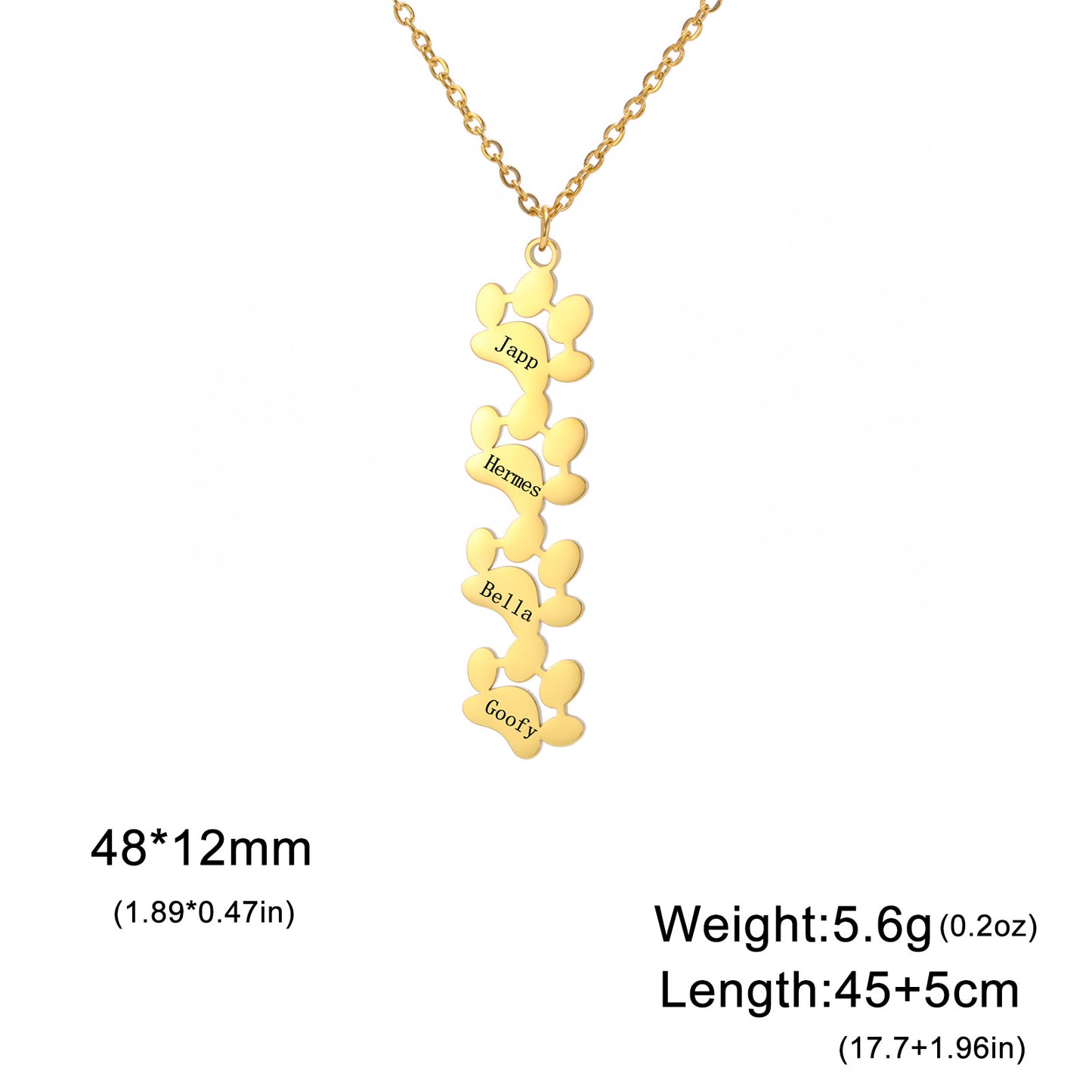 Personalized Paw Print Necklace