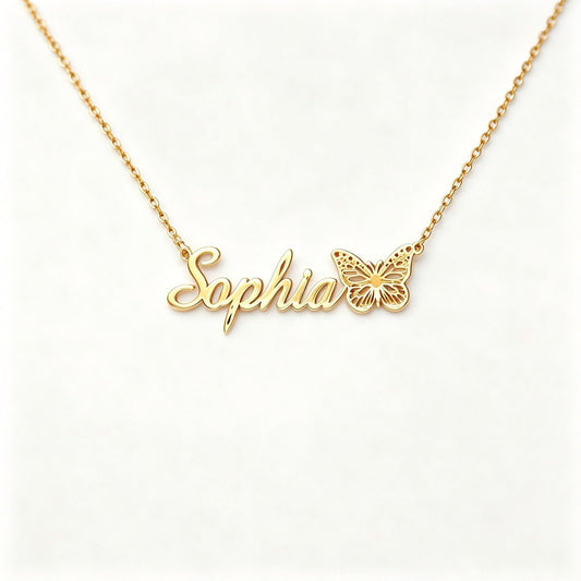 Butterfly Name Necklace