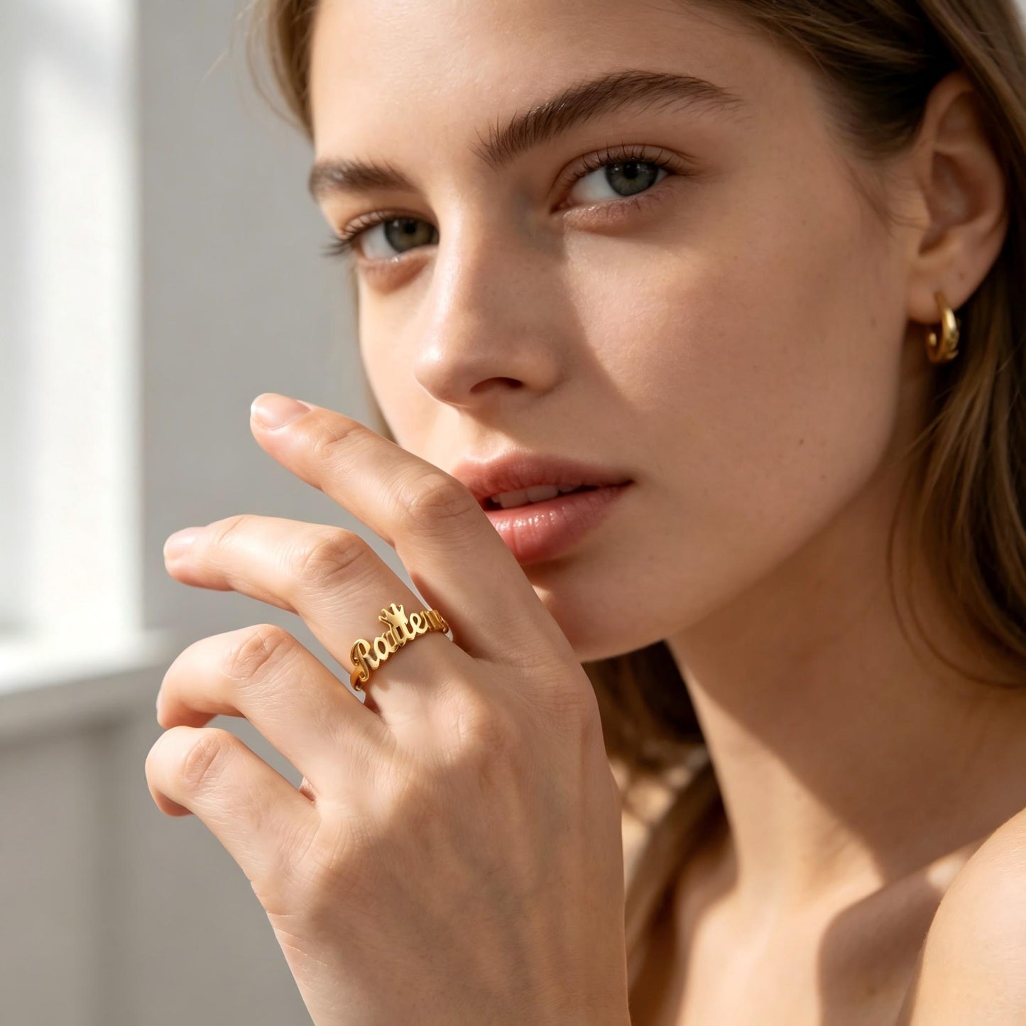 Personalized Script Name Ring