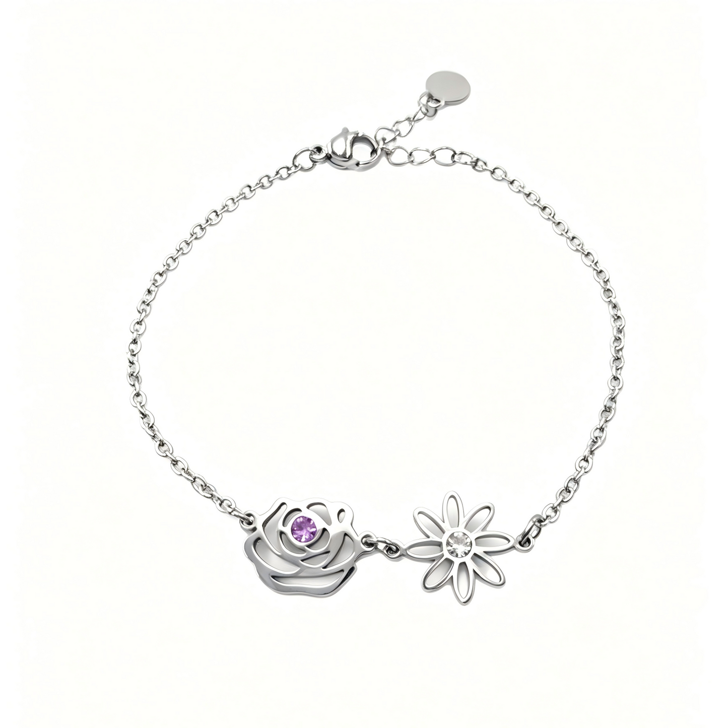 Personalized Birthday Jewelry 12 Month Birth Flower Bracelet