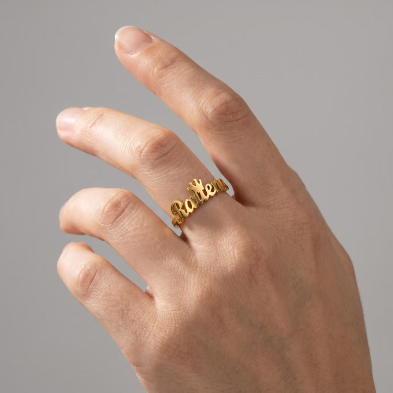 Personalized Script Name Ring