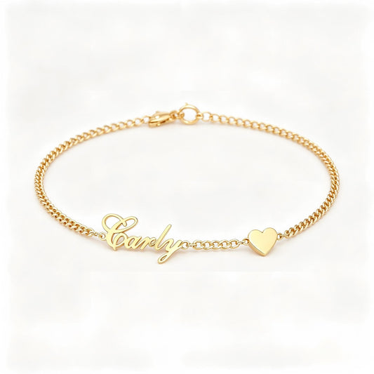 Custom Name Bracelet with Heart
