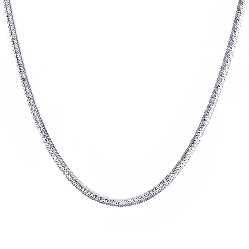 Herringbone Snake Choker Necklace Stainless Steel Stackable Women Neck Jewelry