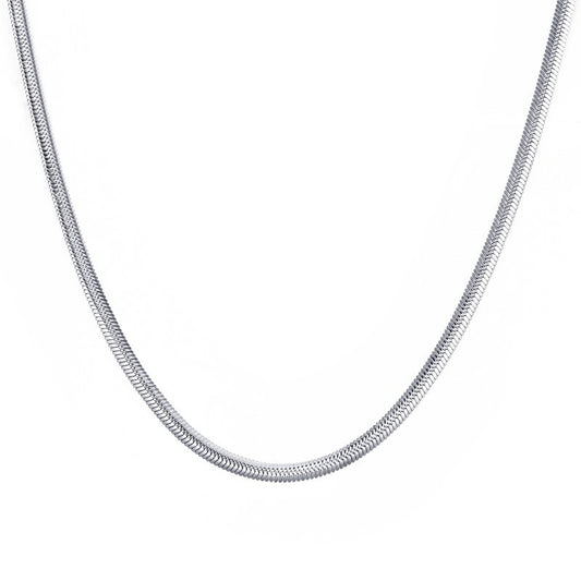 Herringbone Snake Choker Necklace Stainless Steel Stackable Women Neck Jewelry