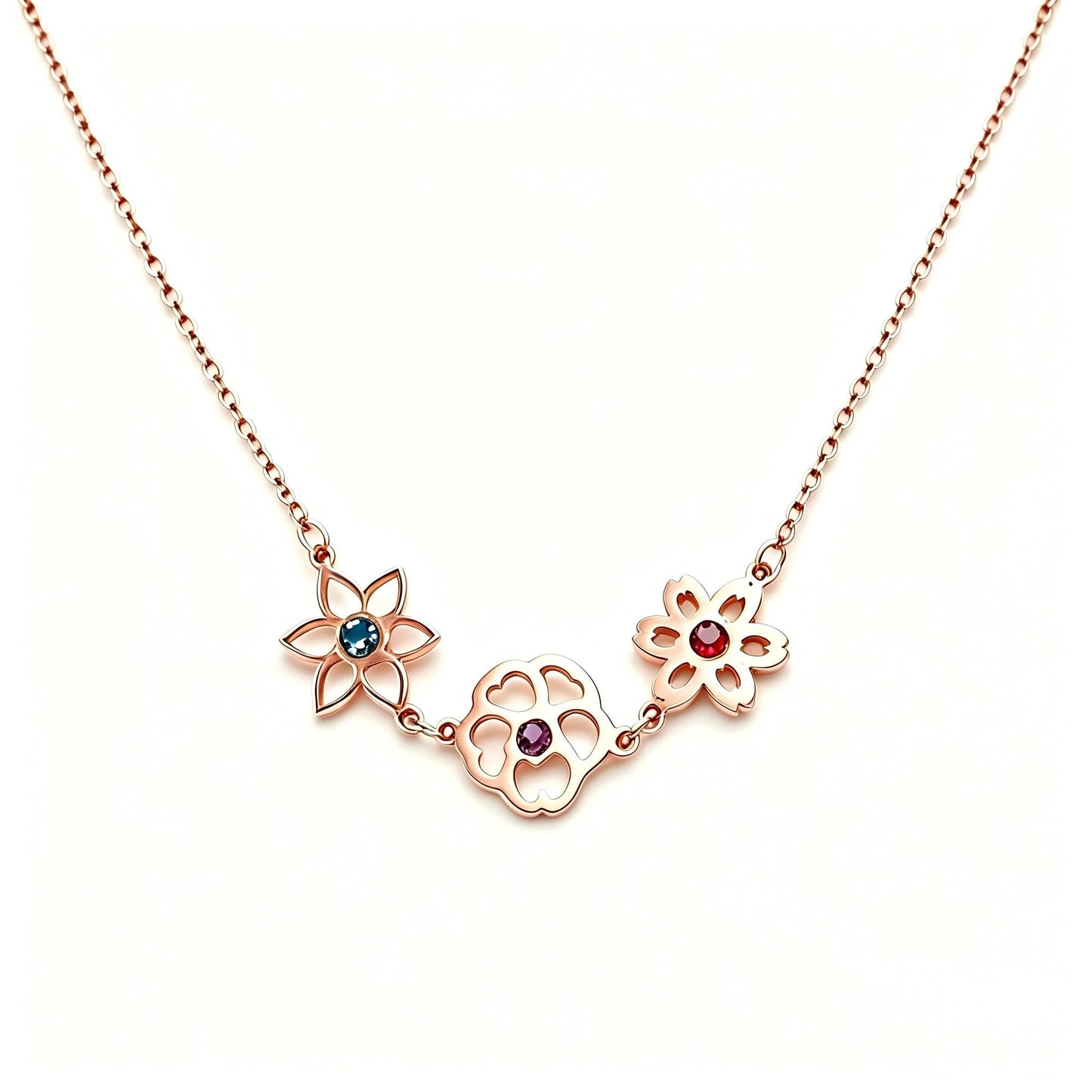 Birth Flower Birthstone Necklace