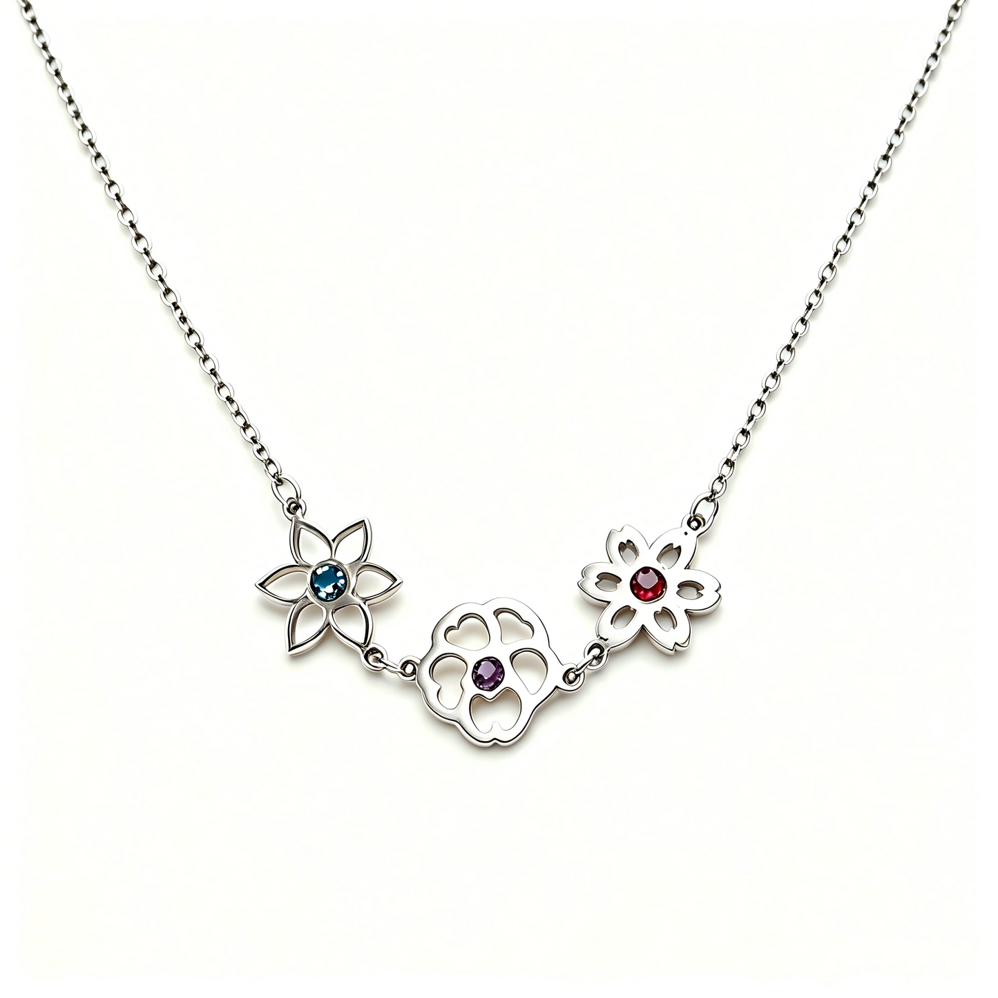 Birth Flower Birthstone Necklace