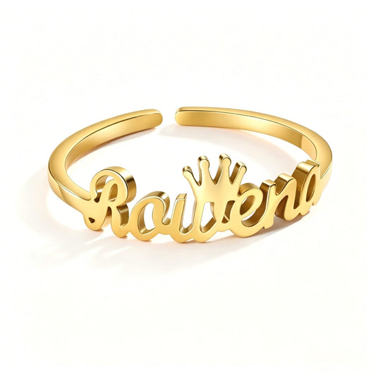 Personalized Script Name Ring