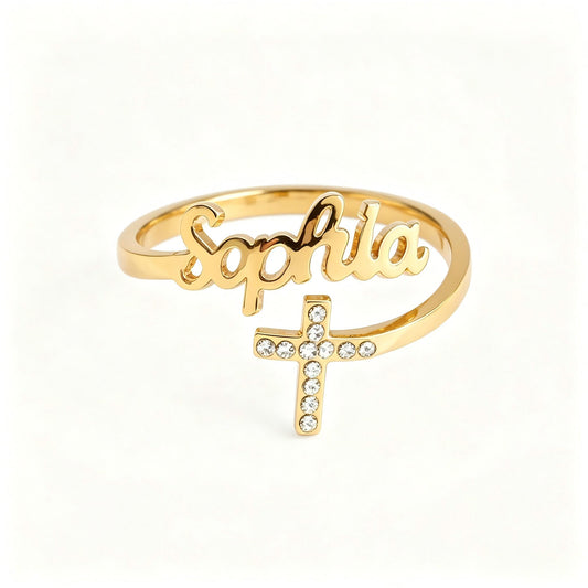 Name Cross Ring