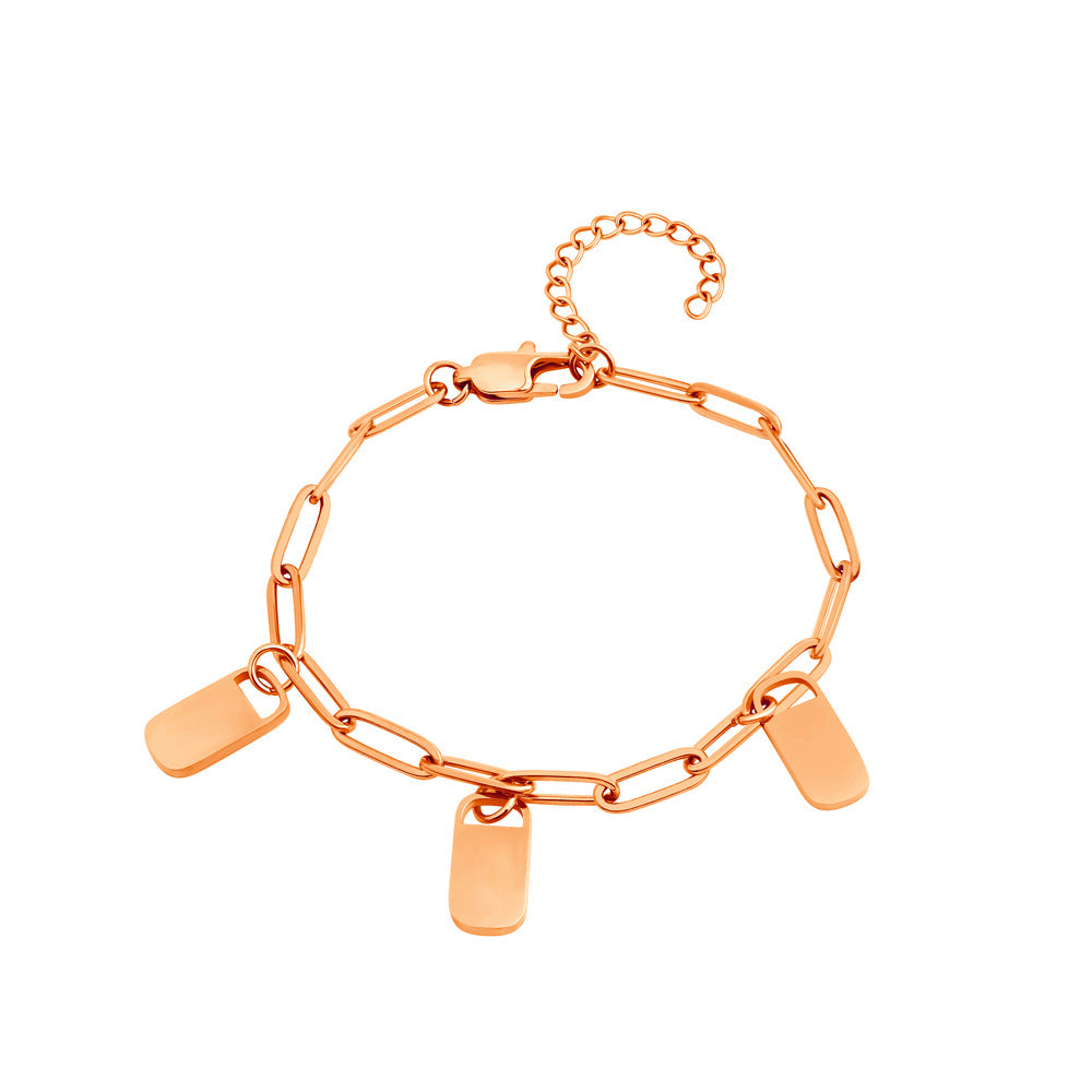 Custom Engraved Rectangle Tag Bracelet