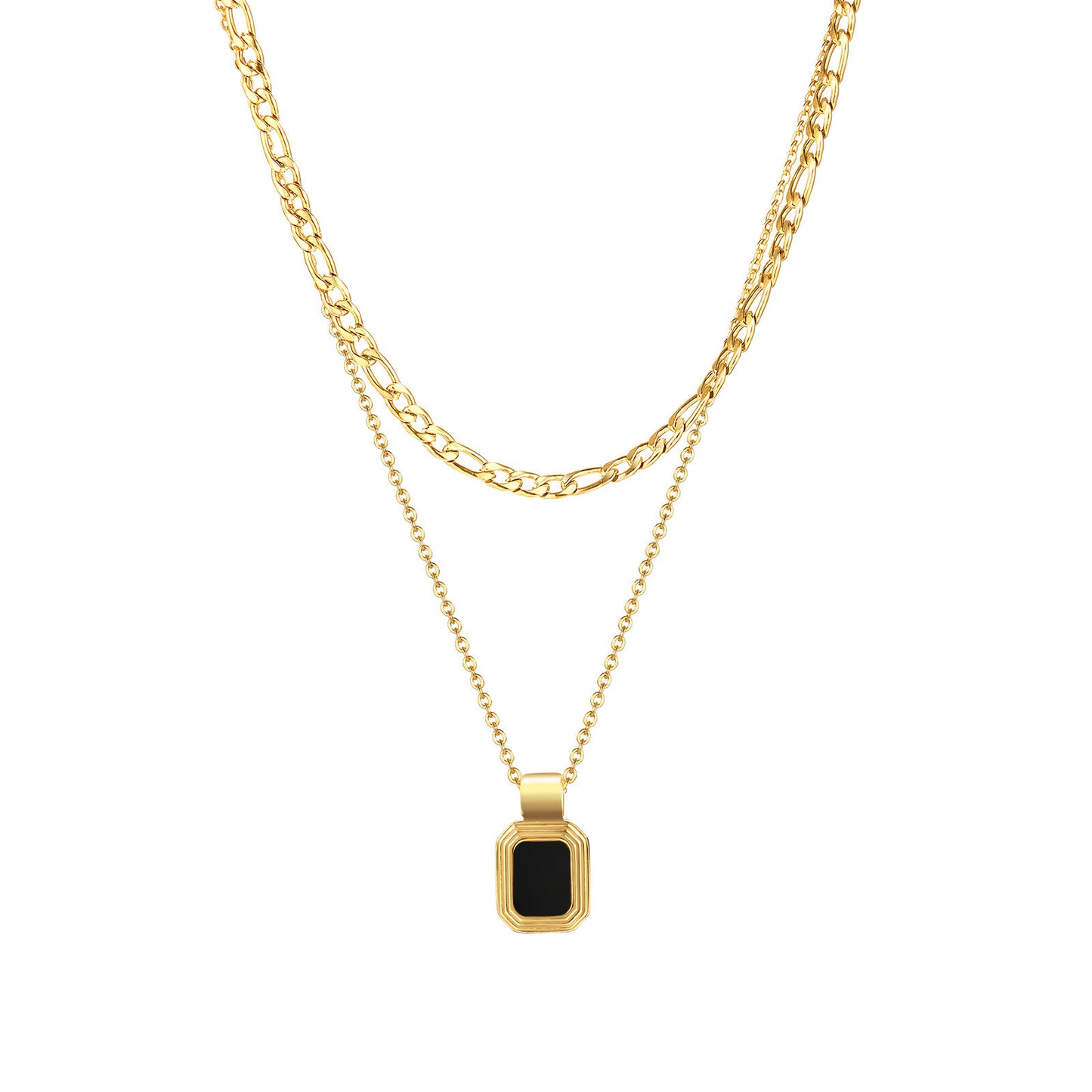 Double Layer Square Pendant Necklace