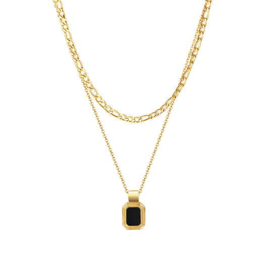 Double Layer Square Pendant Necklace