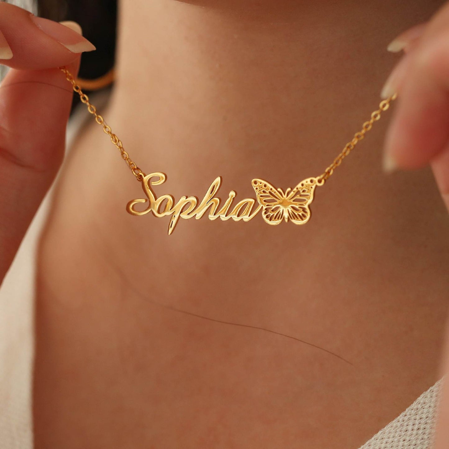 Butterfly Name Necklace