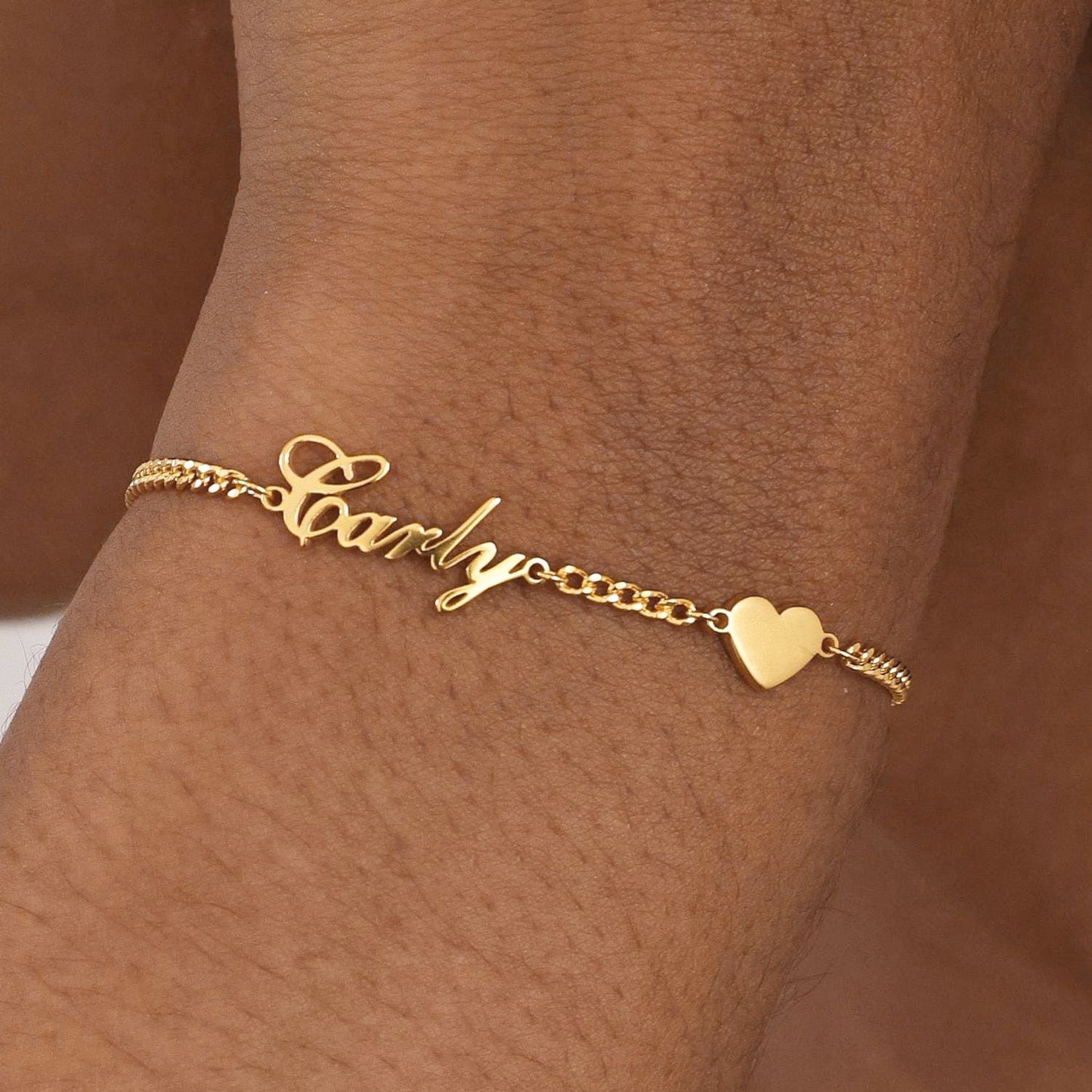 Custom Name Bracelet with Heart