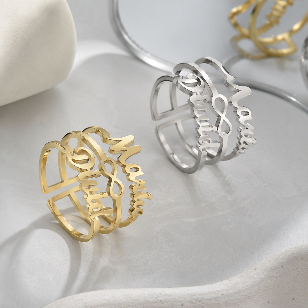 Custom Infinity Two Name Ring