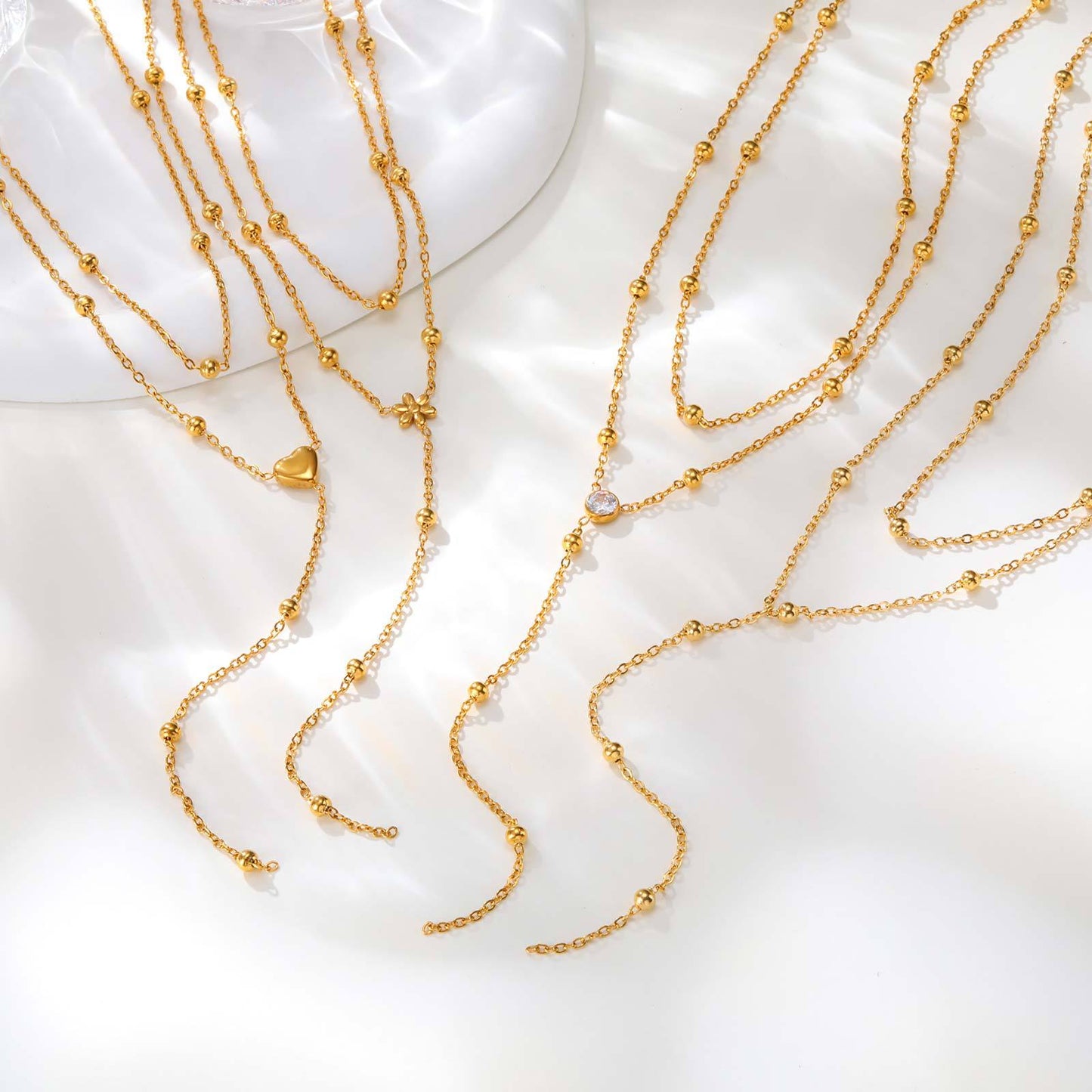 Gold Y Lariat Necklace