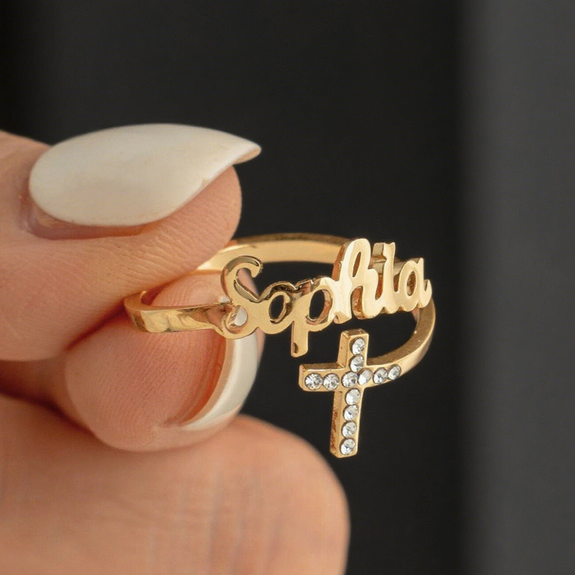 Name Cross Ring