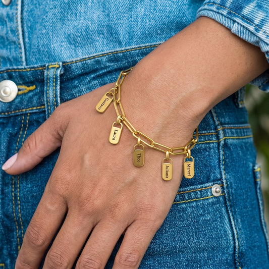 Custom Engraved Rectangle Tag Bracelet