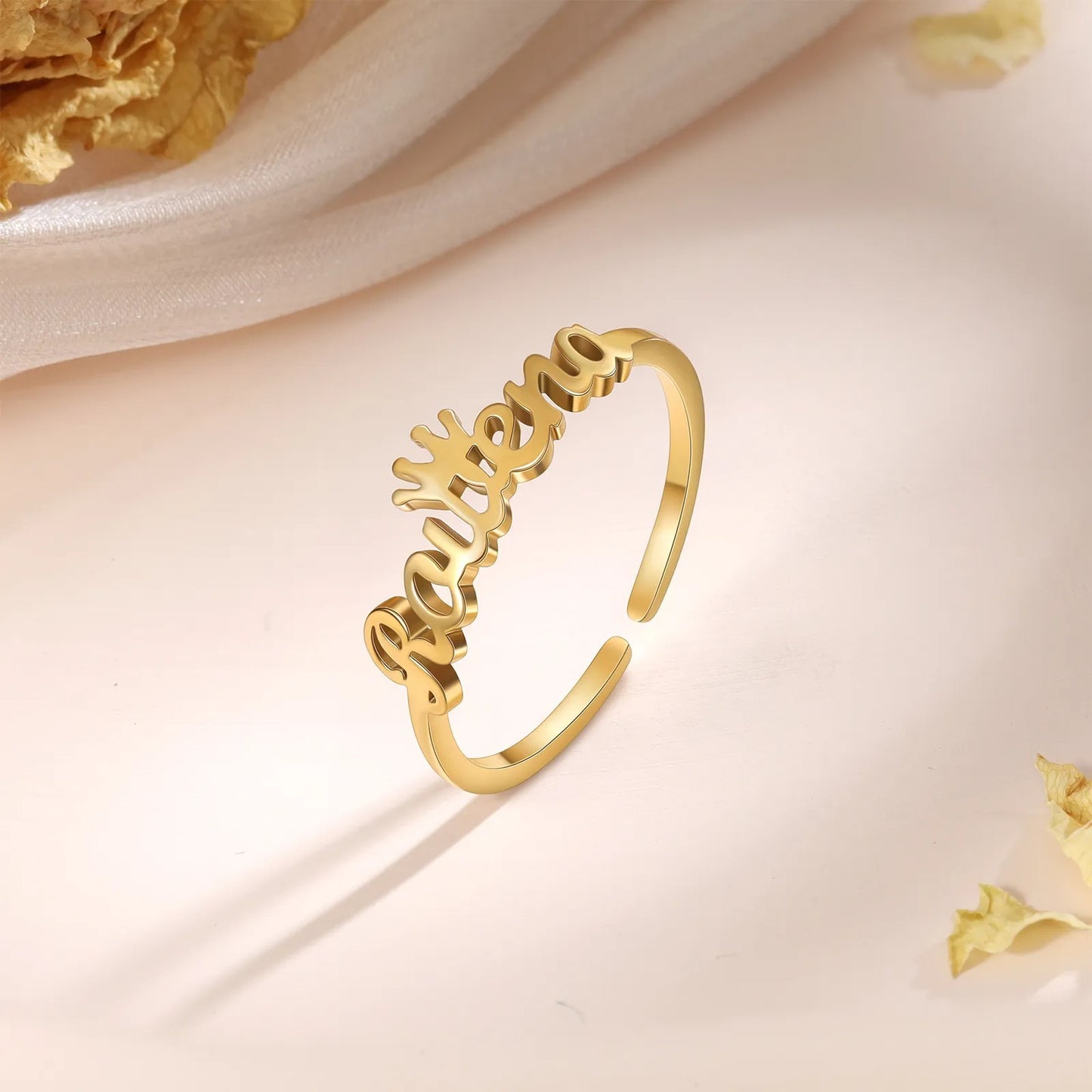 Personalized Script Name Ring