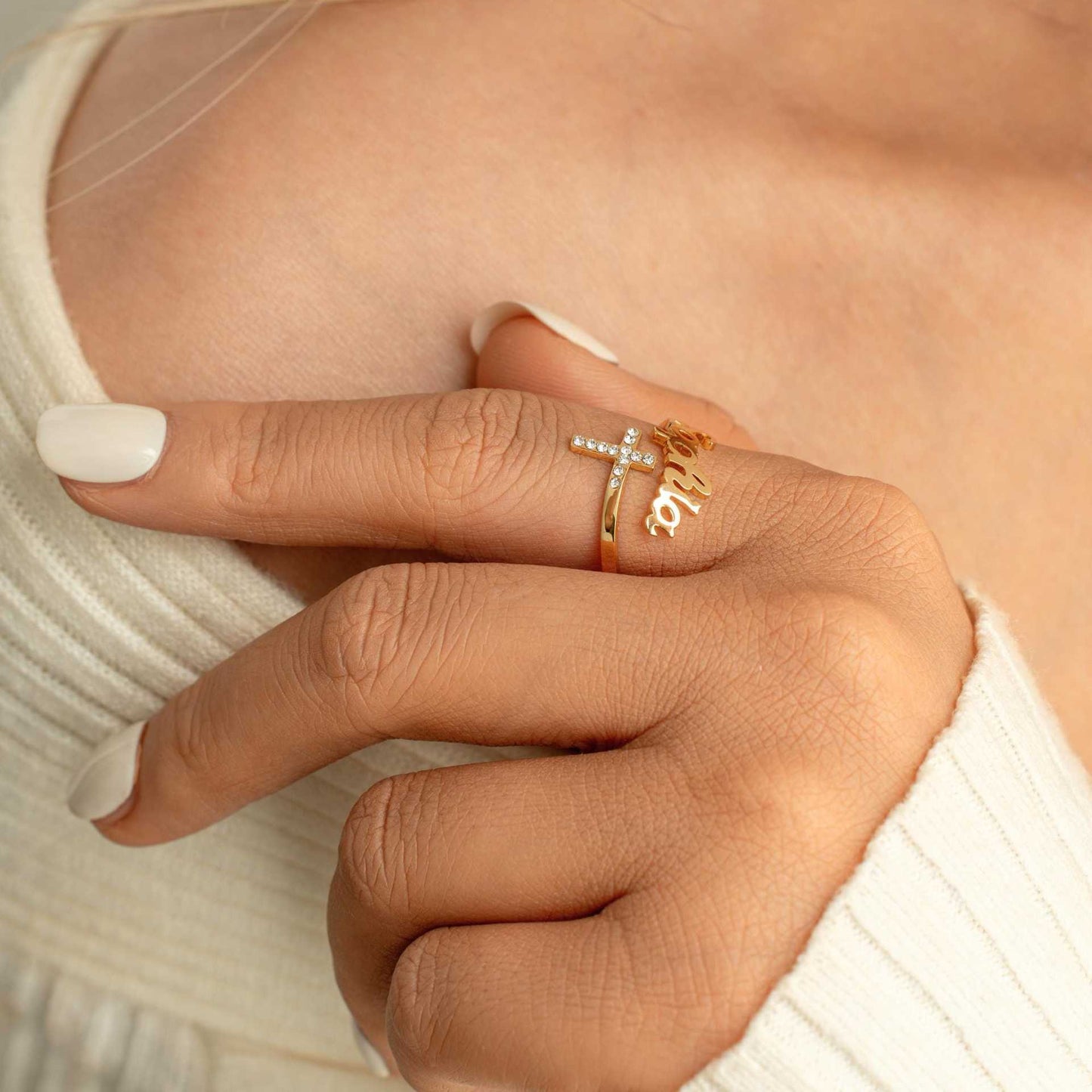 Name Cross Ring