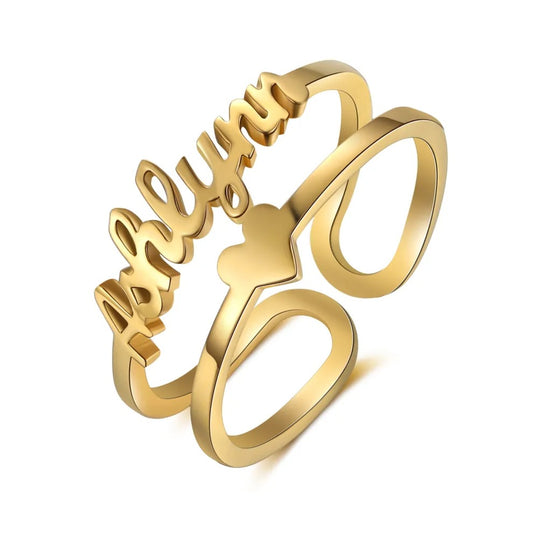 Custom Name Ring with Heart