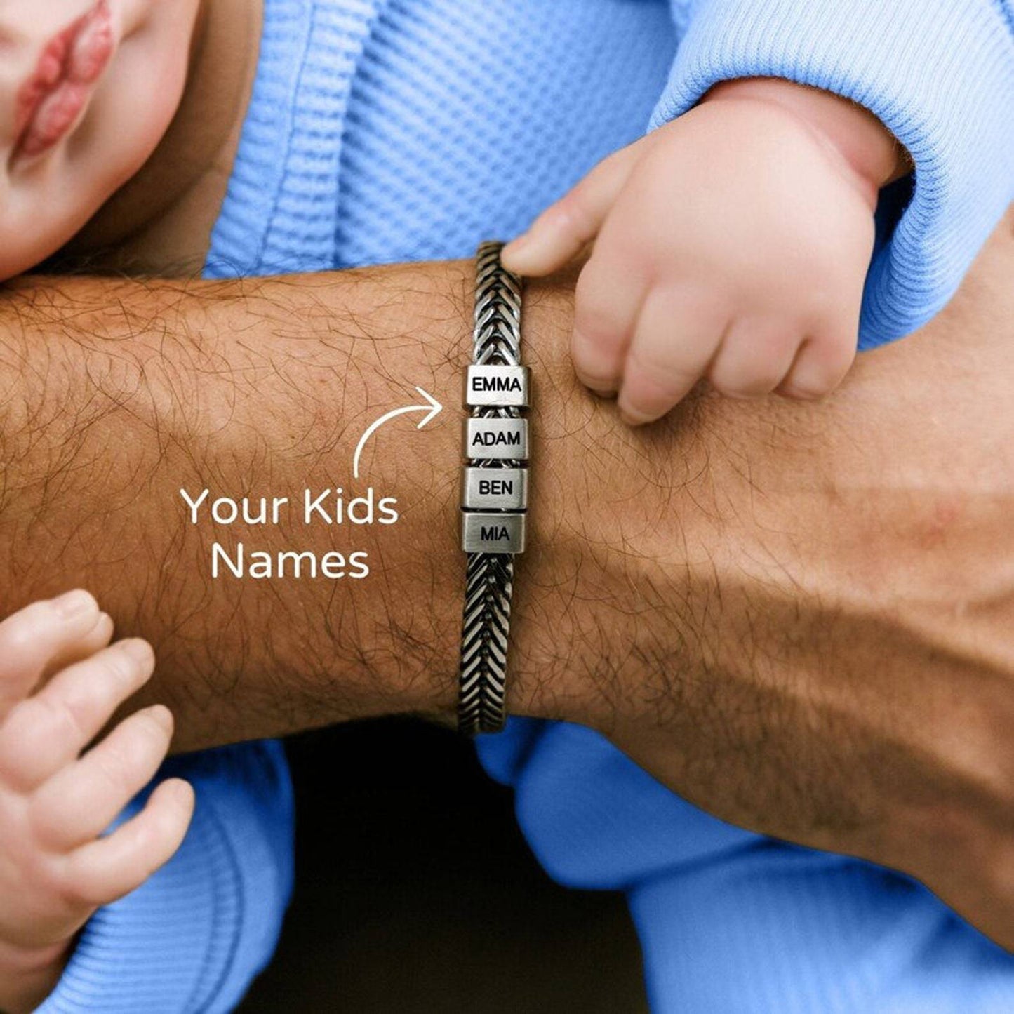 Custom Name Beads Bracelet for Men