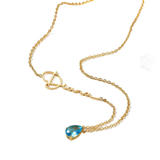 Personalized Birthstone Name Necklace