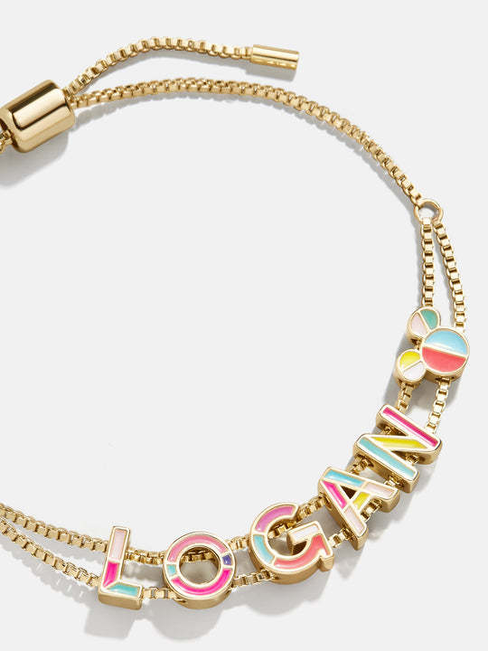 Colorful Enamel Name Bracelet