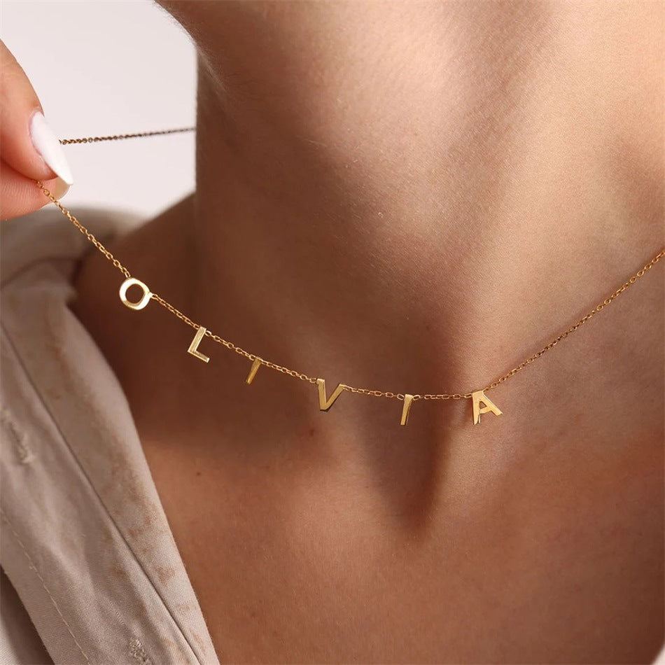Custom 10mm Initial Letter Necklace