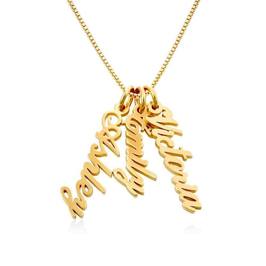 Vertical Multi Name Necklace