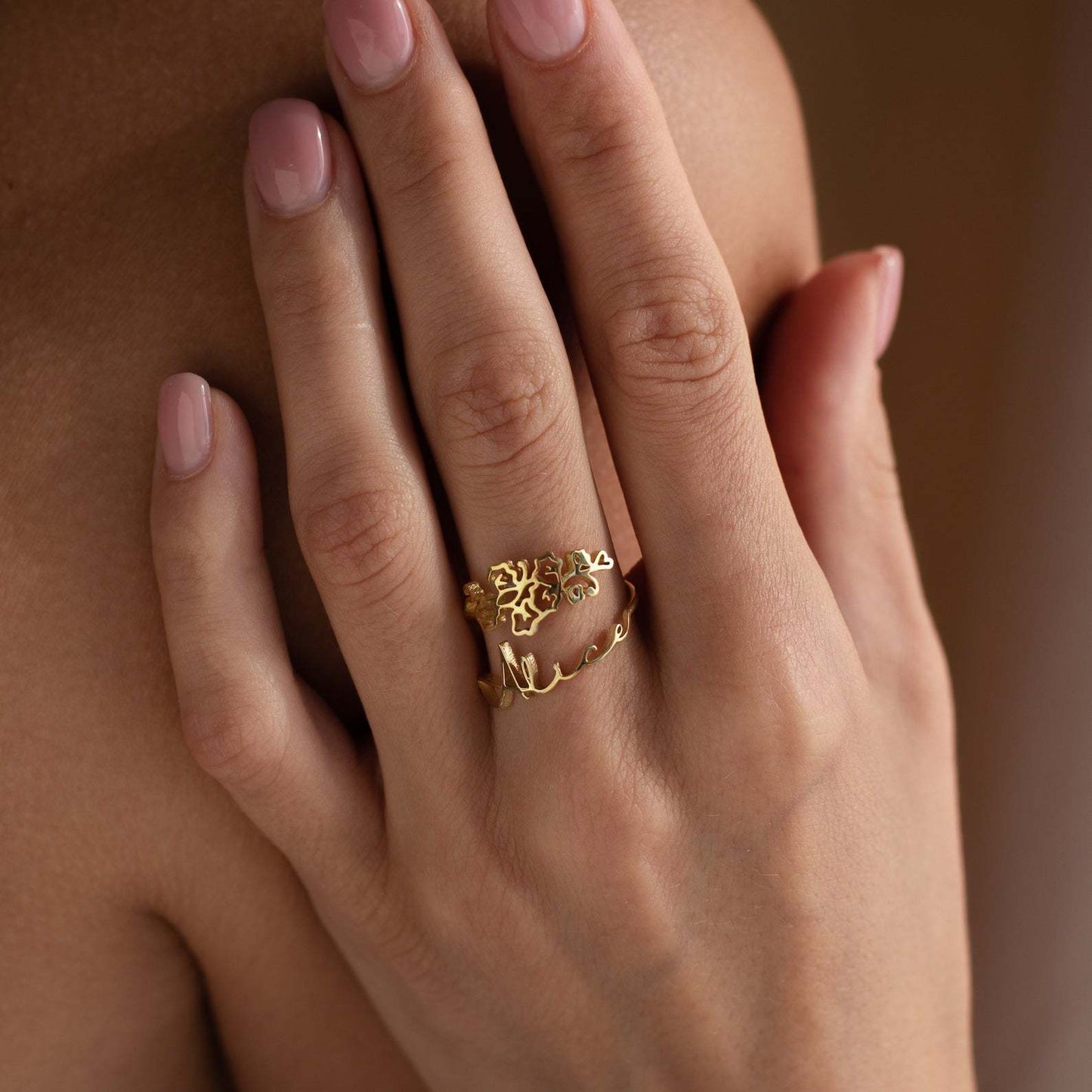 Birth Flower Name Ring