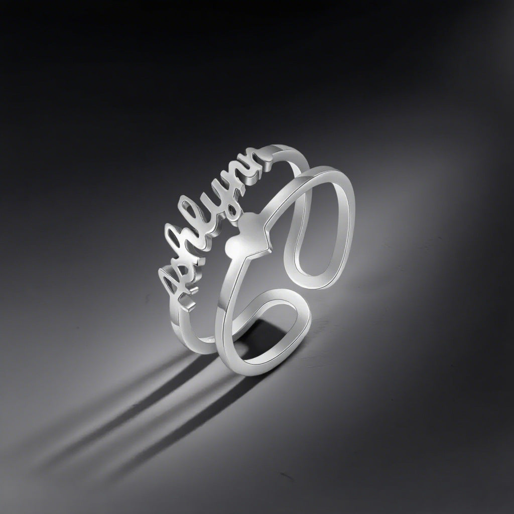 Custom Name Ring with Heart