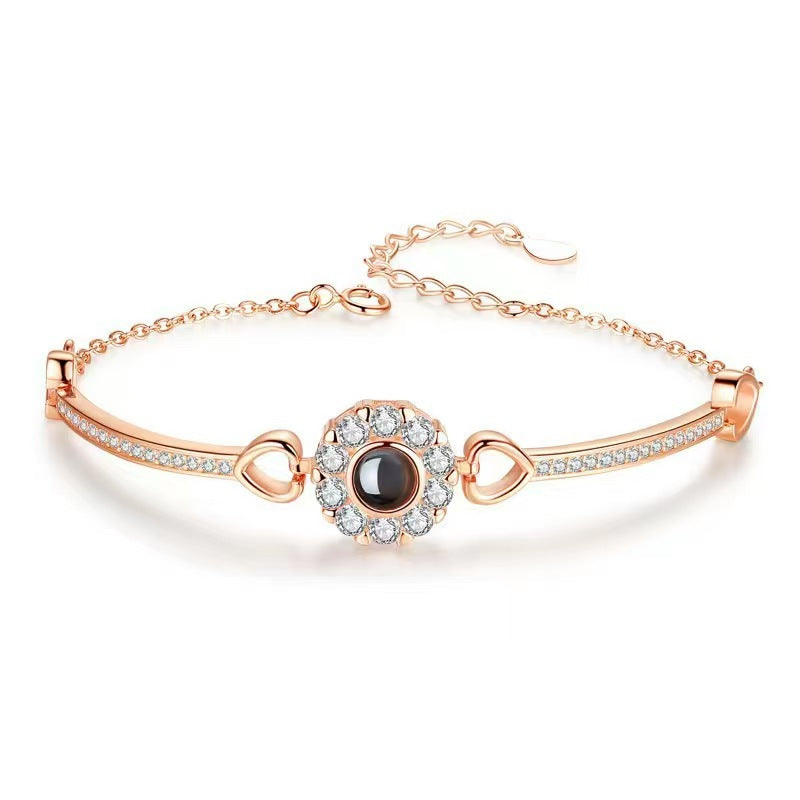 Custom Photo Projection Heart Chain Bracelet