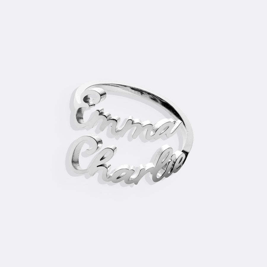 Personalized Two Name  Ring