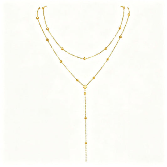 Gold Y Lariat Necklace